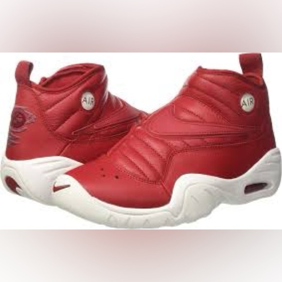 Nike Air Shake Ndestrukt red leather sneakers women’s size 9 athletic activewear - Picture 1 of 9